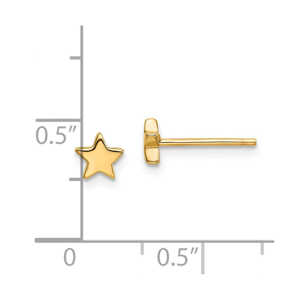 14K Yellow Gold Polished Star Post Earrings