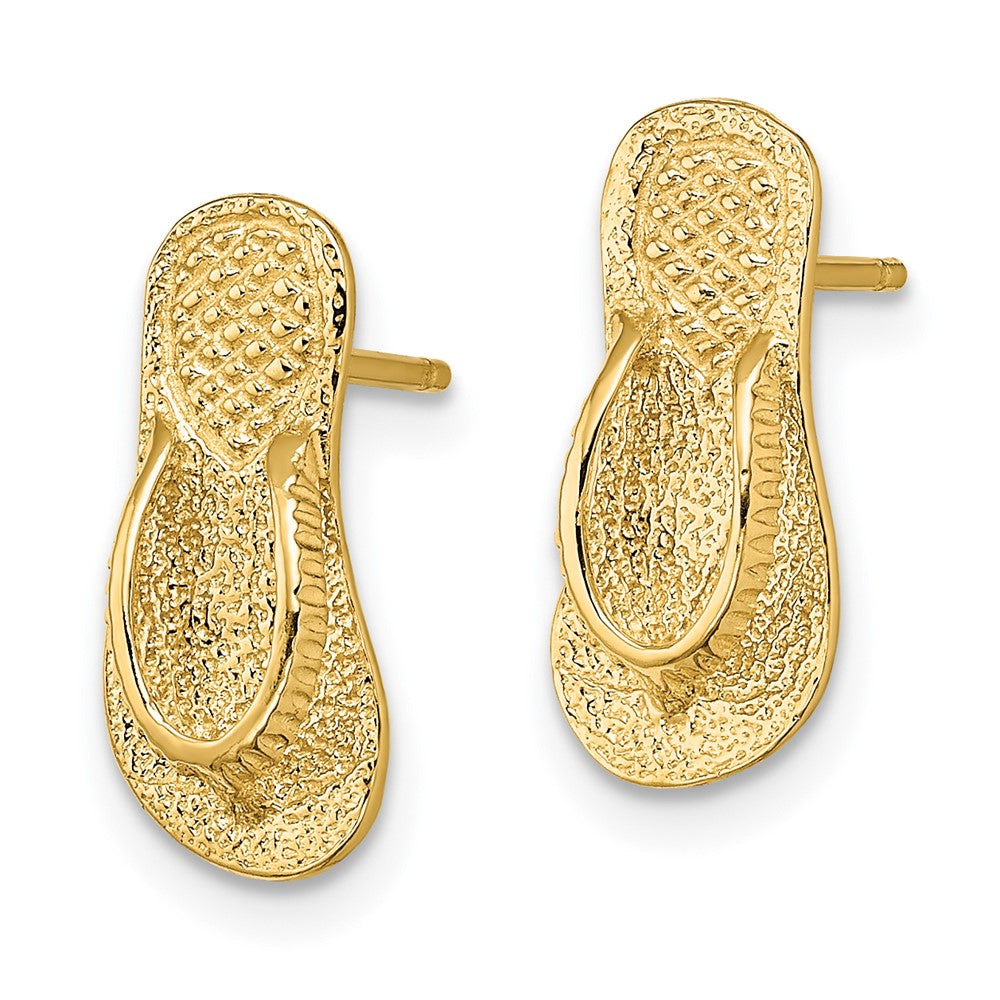 14K Yellow Gold Large Flip-Flop Post Earrings