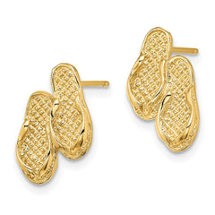 14K Yellow Gold Double Flip-Flop Post Earrings