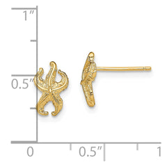14K Yellow Gold Starfish Post Earrings