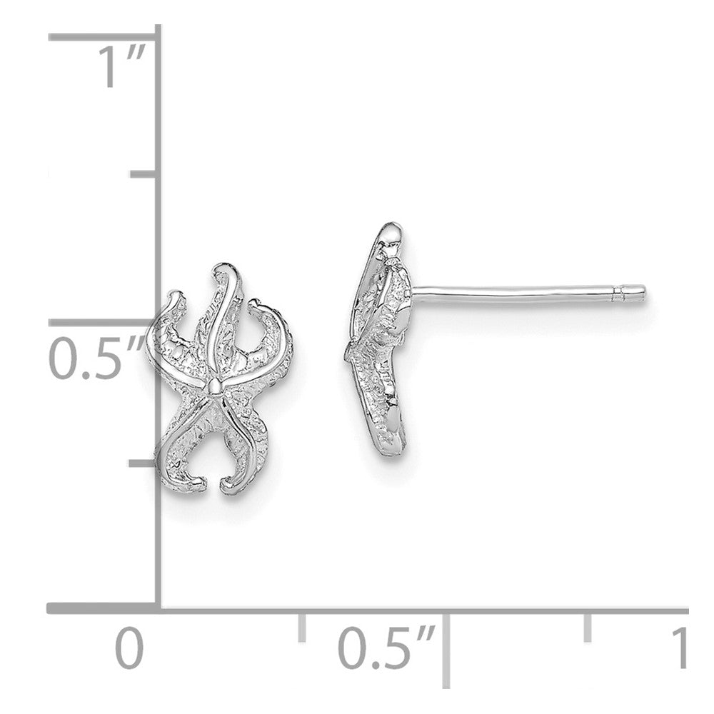 14K White Gold Starfish Post Earrings