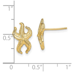 14K Yellow Gold Starfish Post Earrings