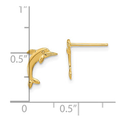 14K Yellow Gold Dolphin Post Earrings