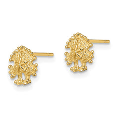 14K Yellow Gold Mini Sand Dollar Post Earrings