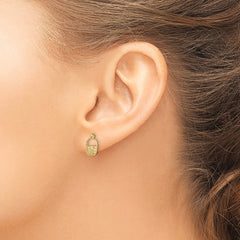 14K Yellow Gold Mini Basket Flat Back Post Earrings