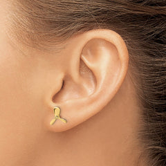 14K Yellow Gold 2D Propeller Post Earrings