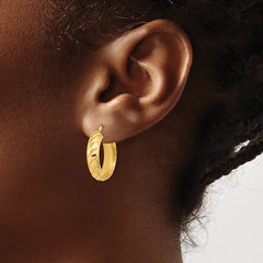 14K Yellow Gold Polished Fancy Hoops