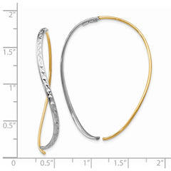 14K Two-Tone Gold Diamond-cut and Polished Threaders