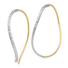 14K Two-Tone Gold Diamond-cut and Polished Threaders