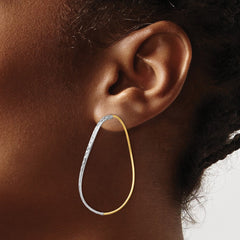 14K Two-Tone Gold Diamond-cut and Polished Threaders