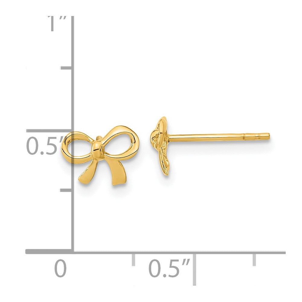 14K Yellow Gold Polished Bow Post Earrings
