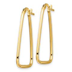 14K Yellow Gold 1.5mm Polished Triangle Dangle Hoop Earrings
