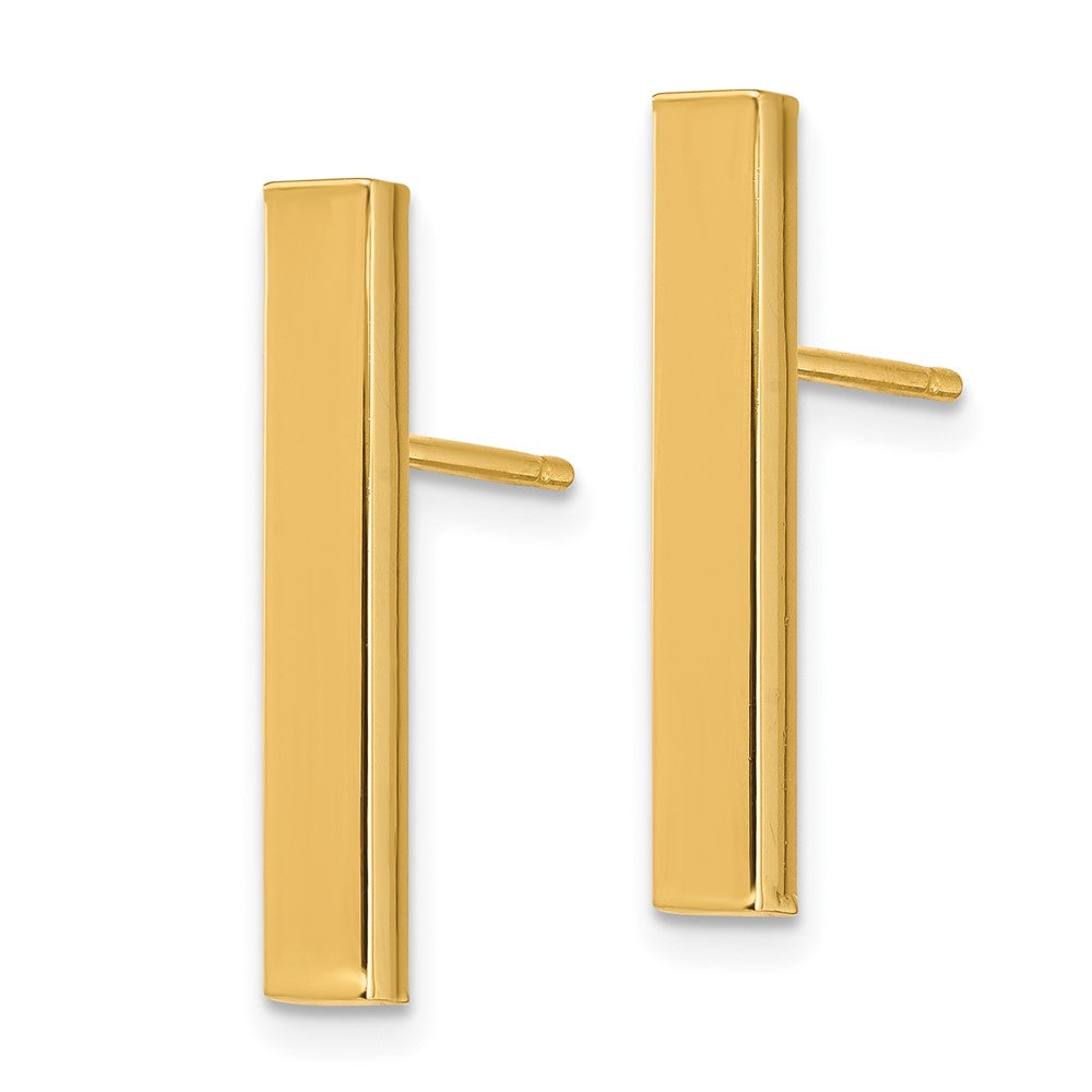 14K Yellow Gold Polished 3mm Post Earrings
