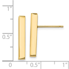 14K Yellow Gold Polished 3mm Post Earrings