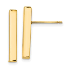 14K Yellow Gold Polished 3mm Post Earrings