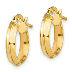 14K Yellow Gold Polished Small 3mm Hoop Earrings