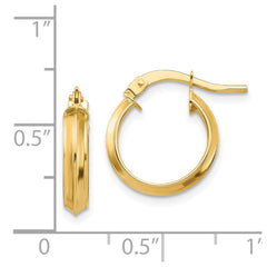 14K Yellow Gold Polished Small 3mm Hoop Earrings