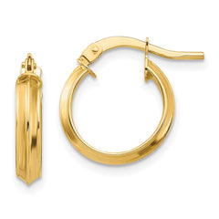 14K Yellow Gold Polished Small 3mm Hoop Earrings