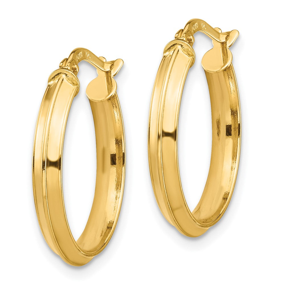 14K Yellow Gold Polished Medium 3mm Hoop Earrings
