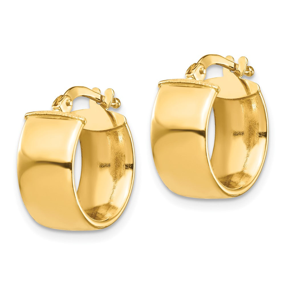 14K Yellow Gold High Polished 7mm Hoop Earrings