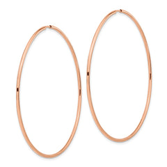 14K Rose Gold 1.5mm Polished Endless Hoop Earrings