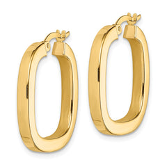14K Yellow Gold Square Tube Hollow Hoop Earrings