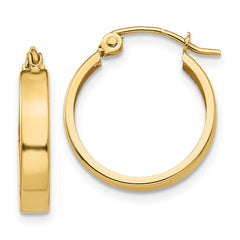 14K Yellow Gold Polished 3mm Hoop Earrings