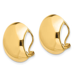 14K Yellow Gold Polished Omega Back Earrings