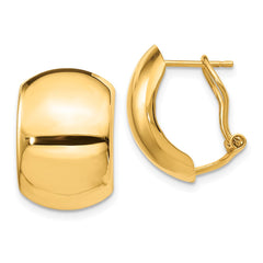 14K Yellow Gold Polished Omega Back Earrings