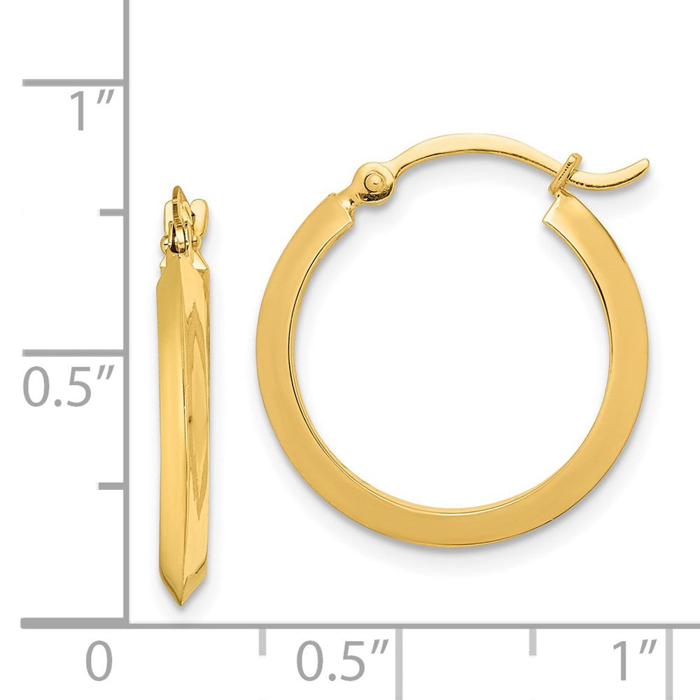 14K Yellow Gold Polished Hoop Earrings