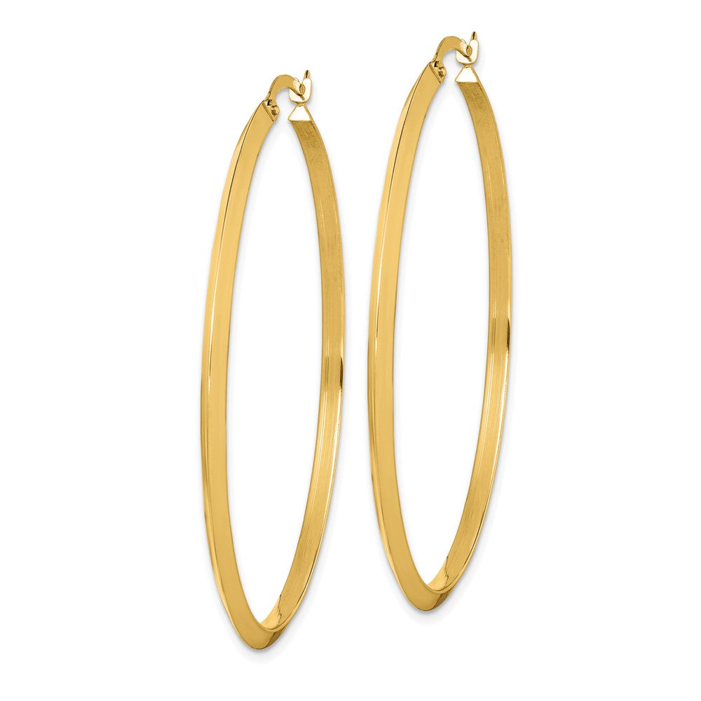 14K Yellow Gold Polished Hoop Earrings