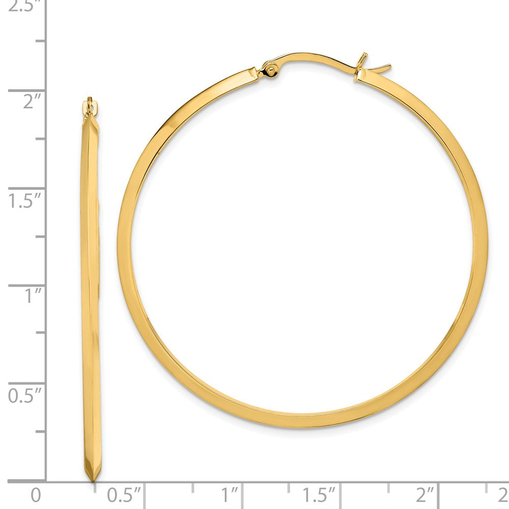 14K Yellow Gold Polished Hoop Earrings