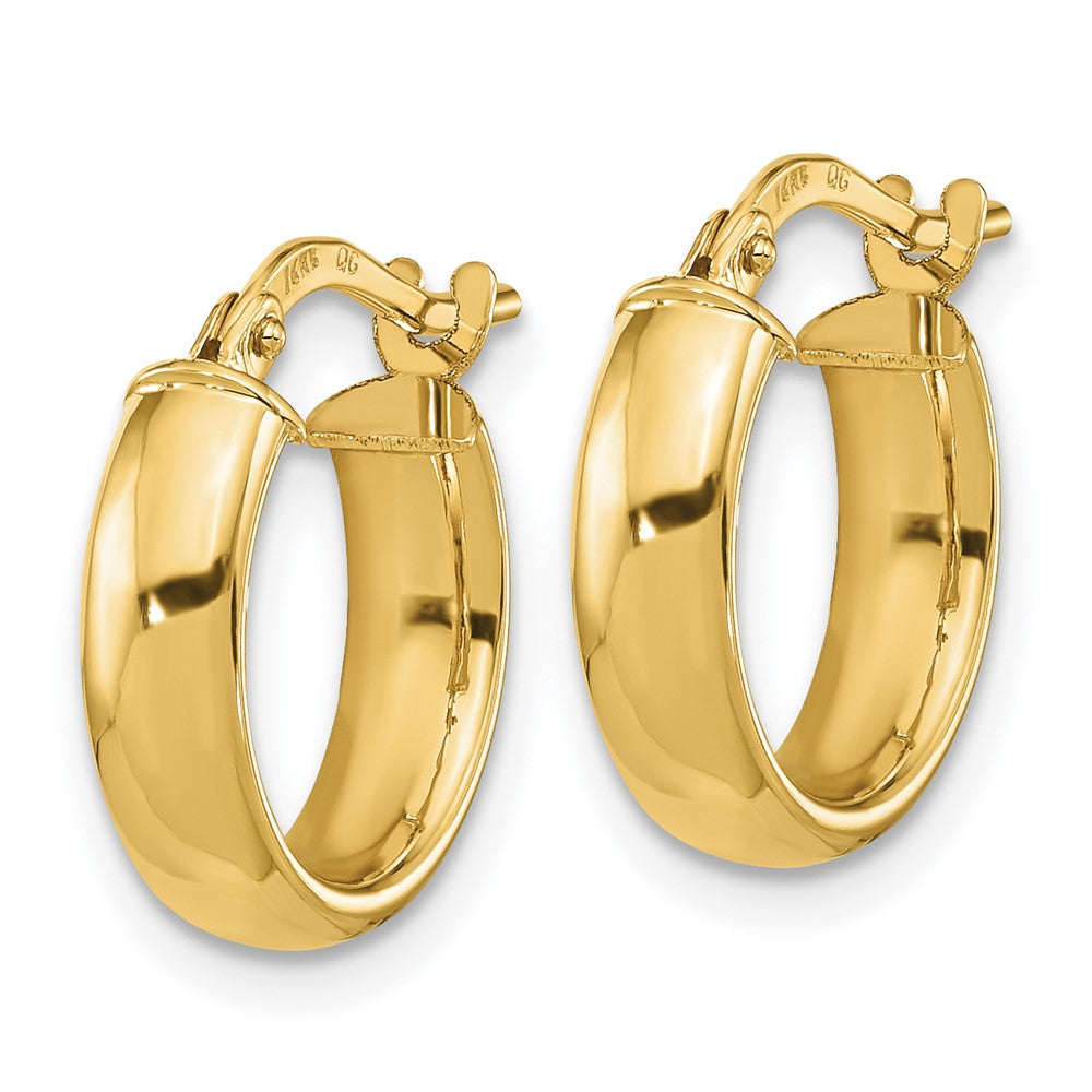 14K Yellow Gold Polished 3.7mm Hoop Earrings