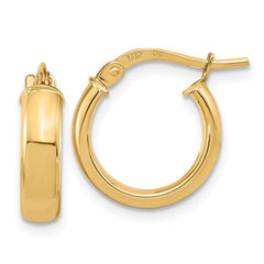 14K Yellow Gold Polished 3.7mm Hoop Earrings