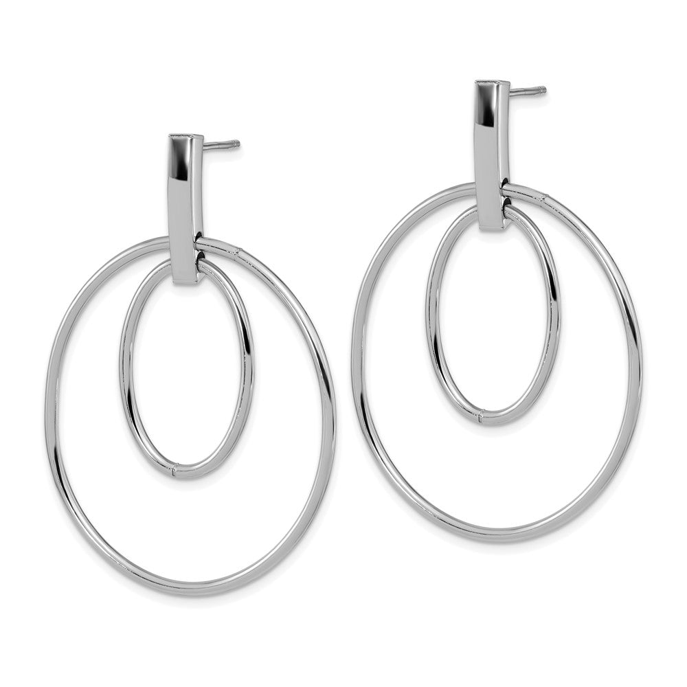 14K White Gold Polished Post Dangle Earrings