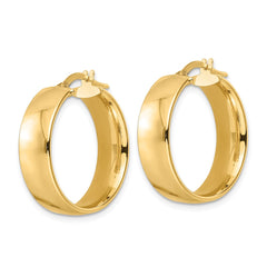 14K Yellow Gold Polished Hoop Earrings
