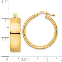 14K Yellow Gold Polished Hoop Earrings