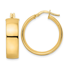 14K Yellow Gold Polished Hoop Earrings