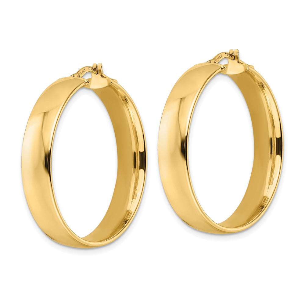 14K Yellow Gold Polished Hoop Earrings