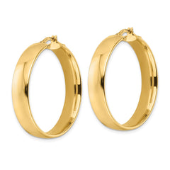 14K Yellow Gold Polished Hoop Earrings