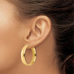14K Yellow Gold Polished Hoop Earrings