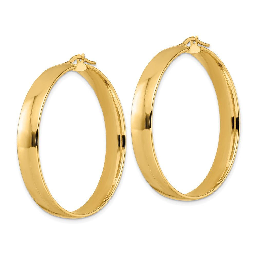 14K Yellow Gold Polished Hoop Earrings