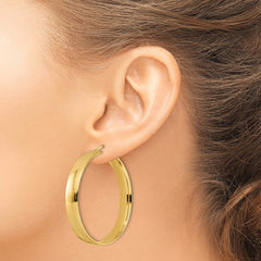 14K Yellow Gold Polished Hoop Earrings