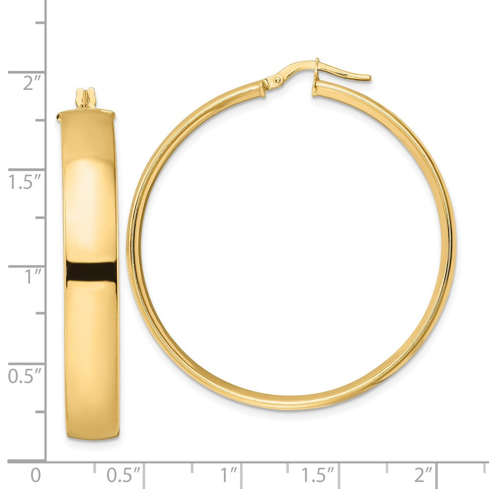 14K Yellow Gold Polished Hoop Earrings