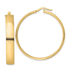 14K Yellow Gold Polished Hoop Earrings