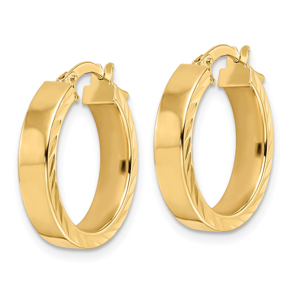 14K Yellow Gold Polished Hoop Earrings