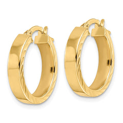 14K Yellow Gold Polished Hoop Earrings