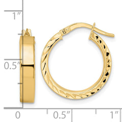 14K Yellow Gold Polished Hoop Earrings