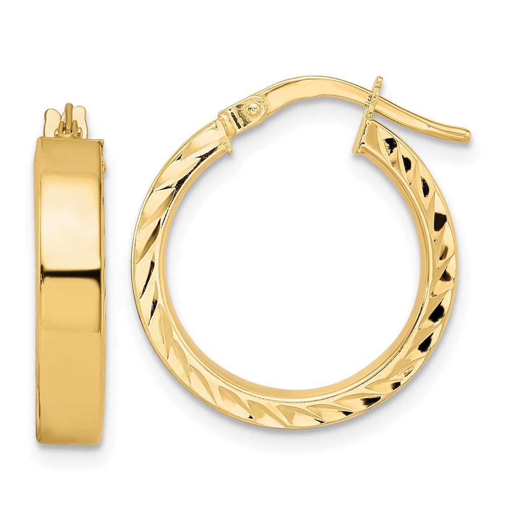 14K Yellow Gold Polished Hoop Earrings