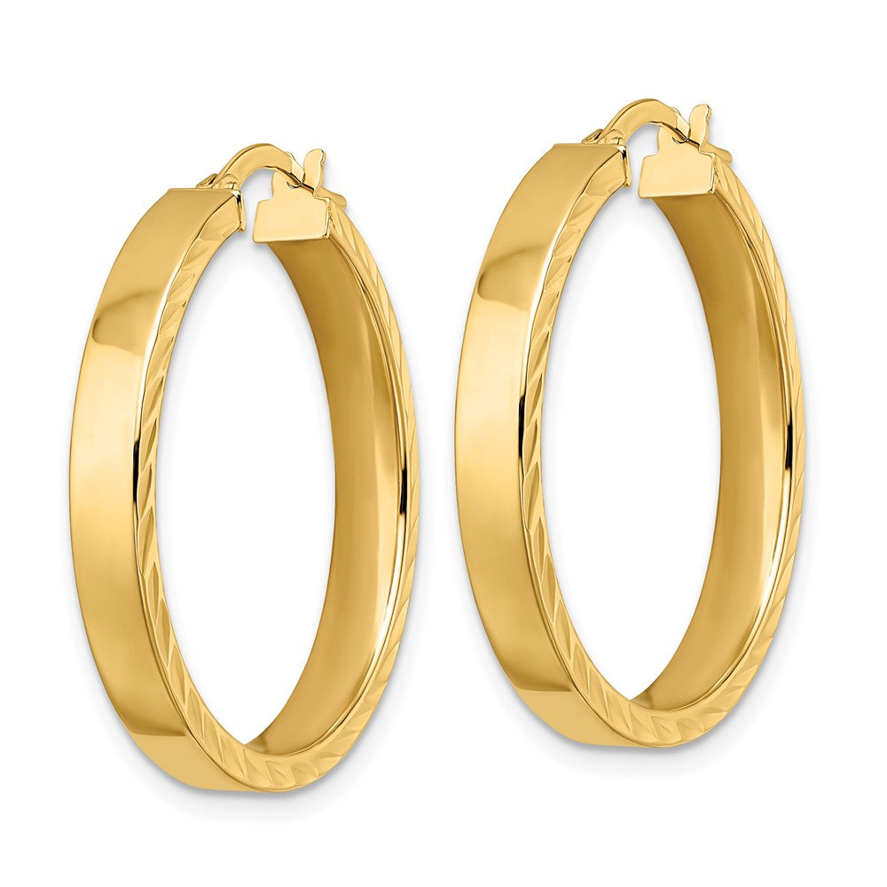 14K Yellow Gold Polished Hoop Earrings